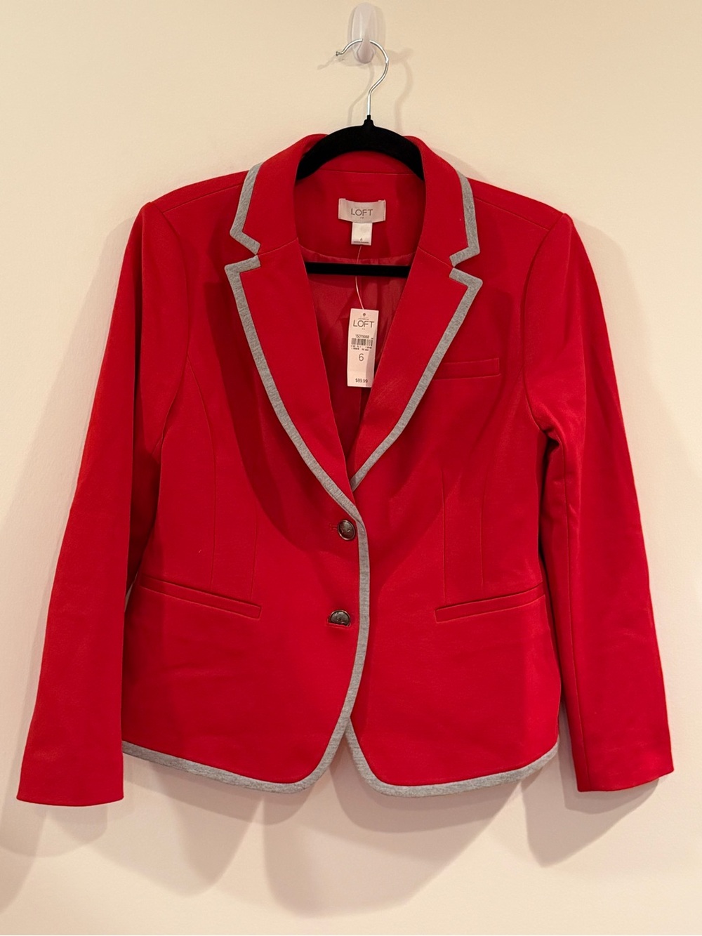 LOFT Red Women's Knit Blazer Jacket NWT